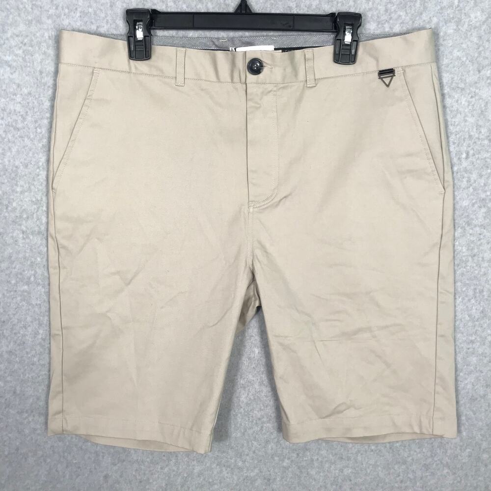 Elevenparis Shorts Mens 34 Tan Chino Bermuda Cotton Pockets Preppy Nautical **‎